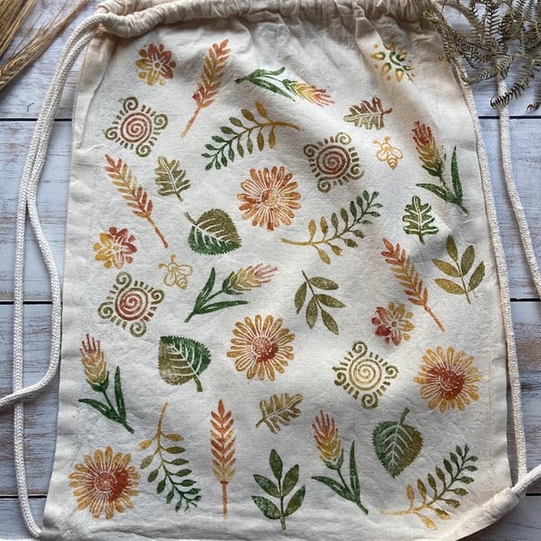 Block Printed Adventure Bag Lammastide