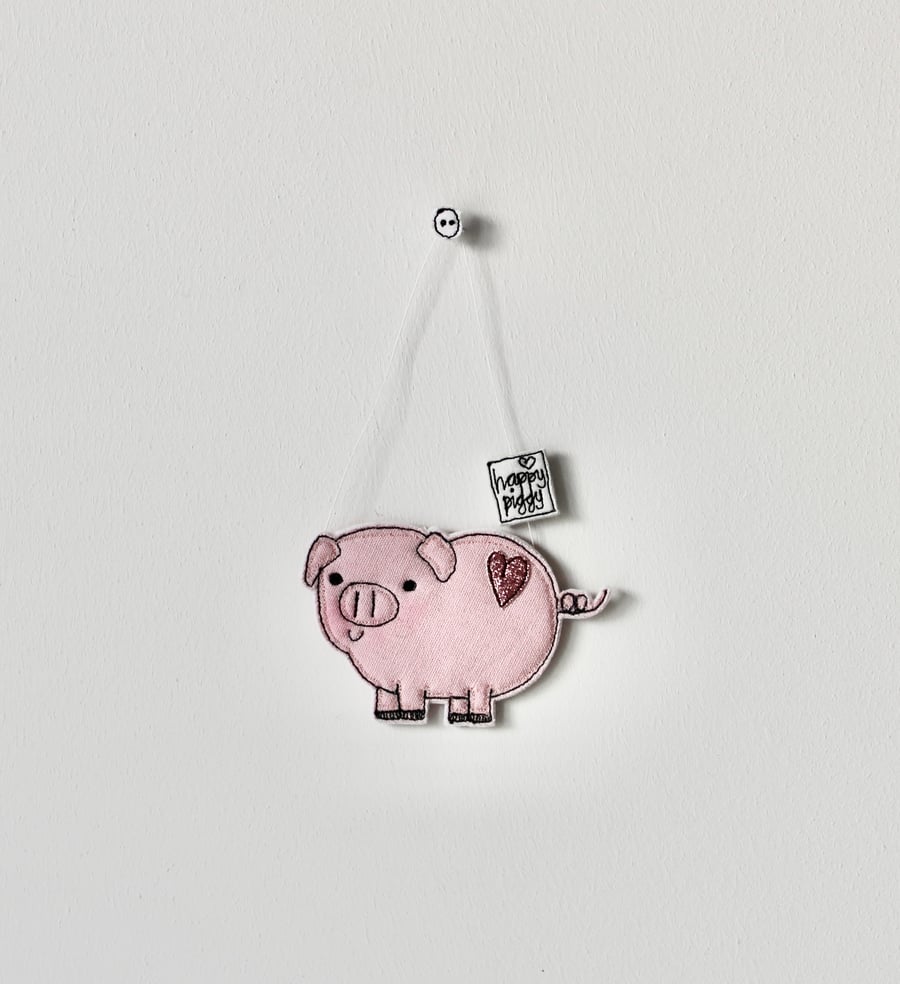 'Happy Piggy' - Hanging Decoration