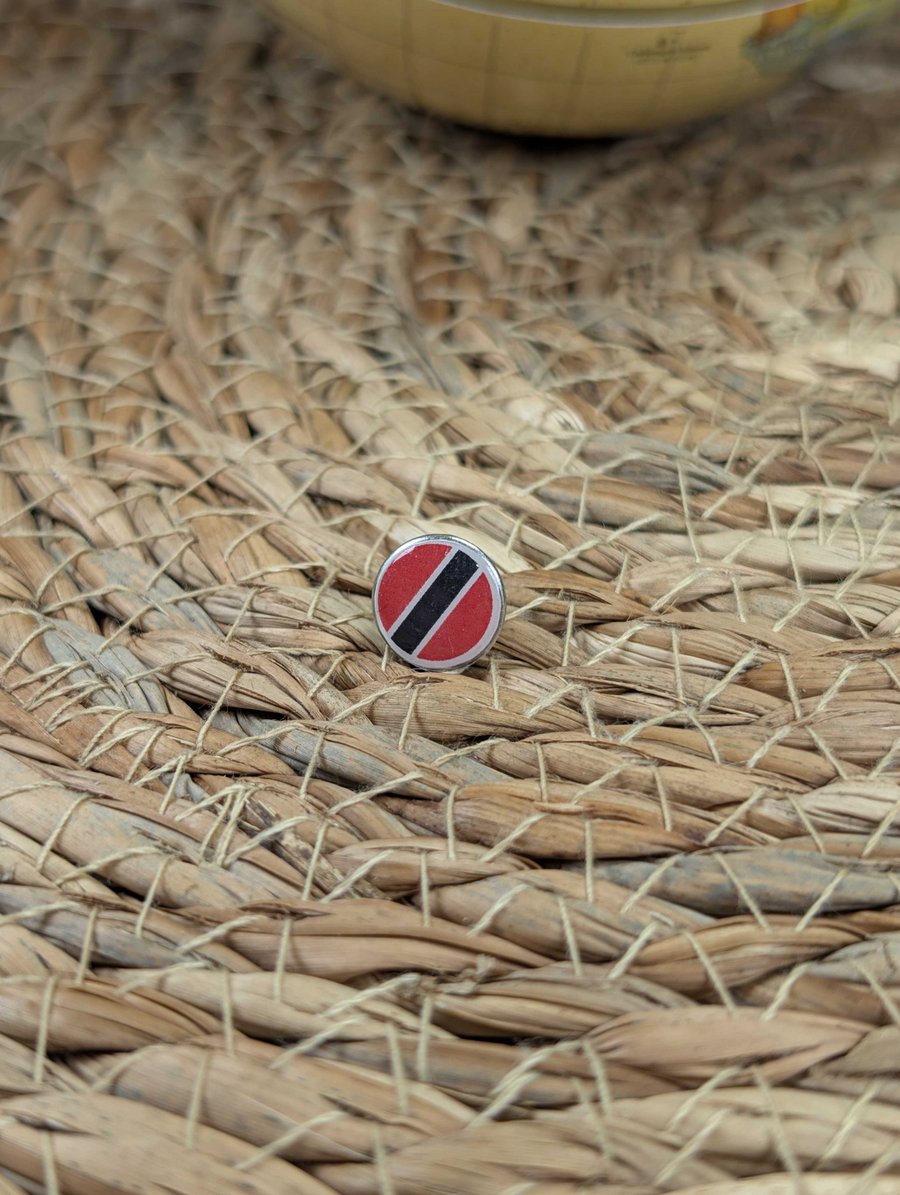 Image of Trinidad and Tobago Flag Map Pin – Caribbean Travel Map Push Pin for Wooden Maps