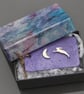 Recycled Silver Textured Hare and Moon Studs - Image 3