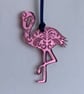 Pink mirrored acrylic flamingo decoration - Image 1