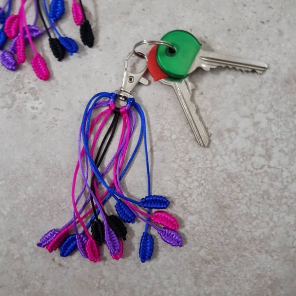Bisexual Keychain, Bi Pride Bag Charm, Bisexual Flag Keyring, LGBT merch