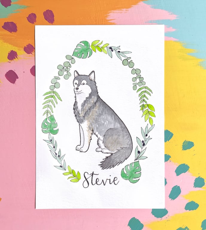 A5 Custom Watercolour Pet Portrait 