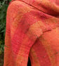 Handwoven Merino, Silk & Llama Scarf – Orange, Red & Gold - Image 3