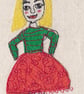 The Girl with Yellow Hair. - Textile Art .  Made in Yorkshire  - Image 2
