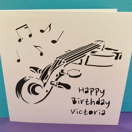 Personalised Violin Birthday Card - Violinist, Viola