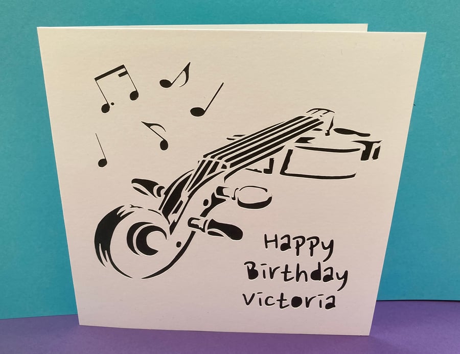 Personalised Violin Birthday Card - Violinist, Viola