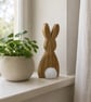 Cowrie the Bunny - Handmade Wooden Bunny Ornament - Whimsical Delight Collection