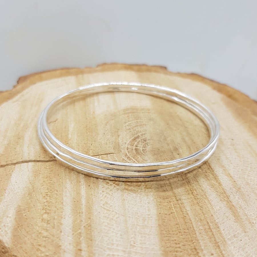 Hammered Sterling Silver Bangle