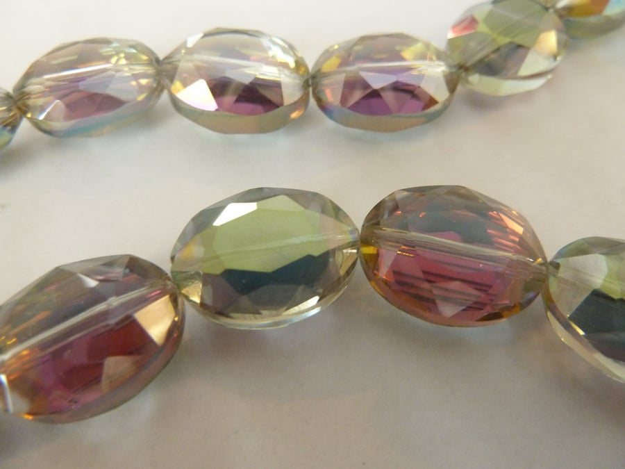 green and purple glass beads