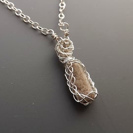 Unique topaz in rhyolite pendant necklace crafted in 925 sterling silver jewelry