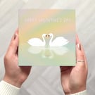 Swan Valentine's Card, Valentine's  Day Card for Her, Beautiful Design