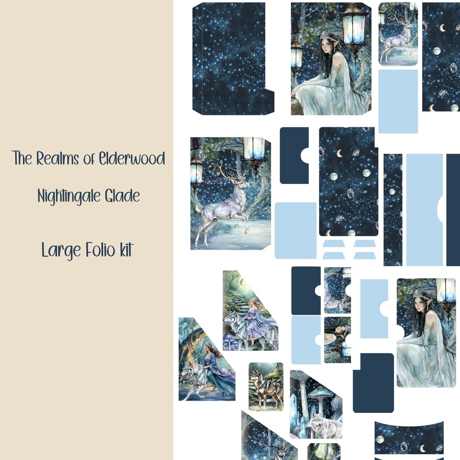 TROE Nightingale Glade large Folio Scrapbooking, Ephemera, Digital Download 