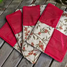 Set of 4 autumn berries, autumn or Christmas 2 sided handmade fabric place mats