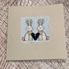 Hare love hand made greeting card