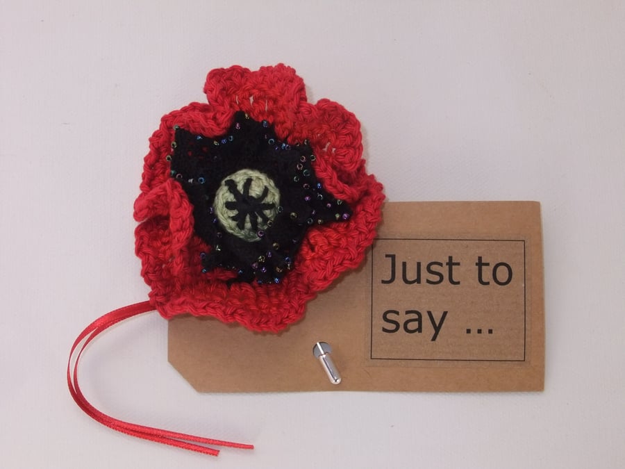 Oriental Poppy Stick Pin 