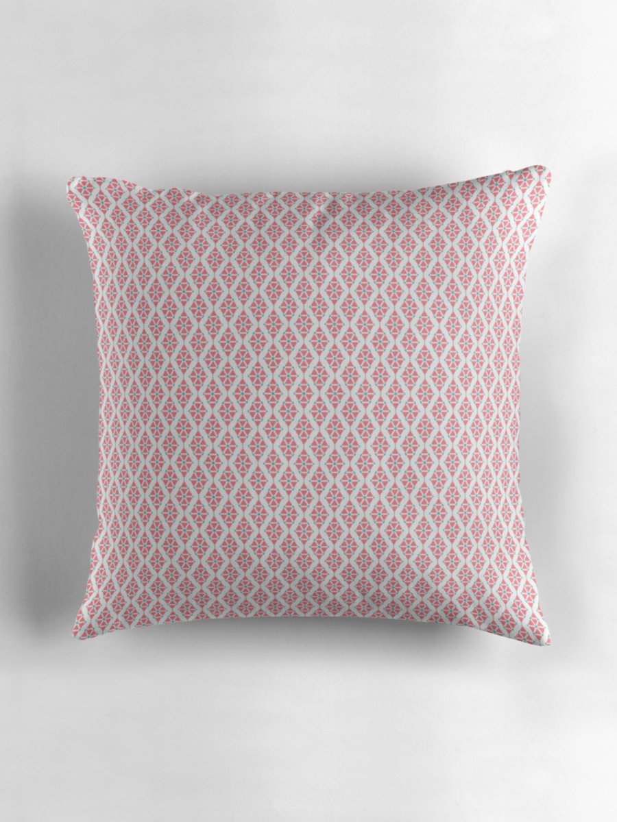 Pink and White Triangle Cushion Cover 16 inch