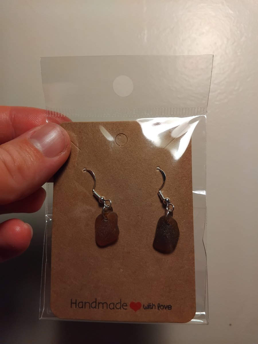 Cornish seaglass silver earrings