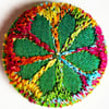 Buttons 1 inch button Hand Dyed Silks and Cottons Free Machine Embroidery Button