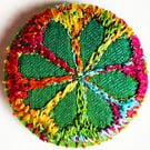 Buttons 1 inch button Hand Dyed Silks and Cottons Free Machine Embroidery Button