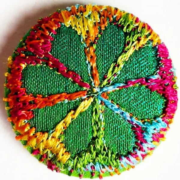 Buttons 1 inch button Hand Dyed Silks and Cottons Free Machine Embroidery Button
