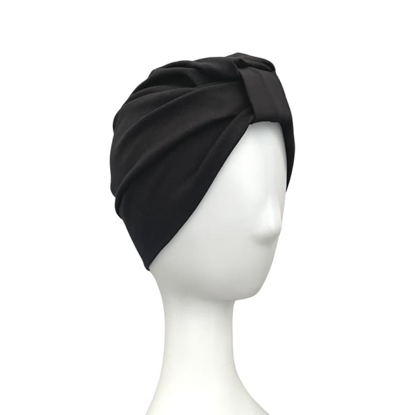 Black Turban Hat for Women, Black Hair Turban, Lightweight Turban