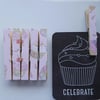 Pink Cupcakes magnetic pegs fridge magnets memo peg