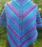 Handmade Crochet Ombre Shawl, Wool Blend - Image 6