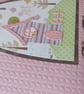 New Home Card - Pink House with woodland scene and knitted effect embossed card - Image 5
