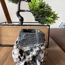 Black and white Kurinuki small ceramic vase