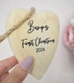 Bump's First Christmas 2026 Wooden Heart Pregnancy Christmas Ornament - Image 3