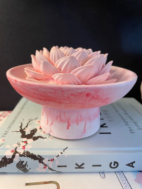Scented Lotus Aromastone Eco-Resin Passive Diffuser on pedestal base