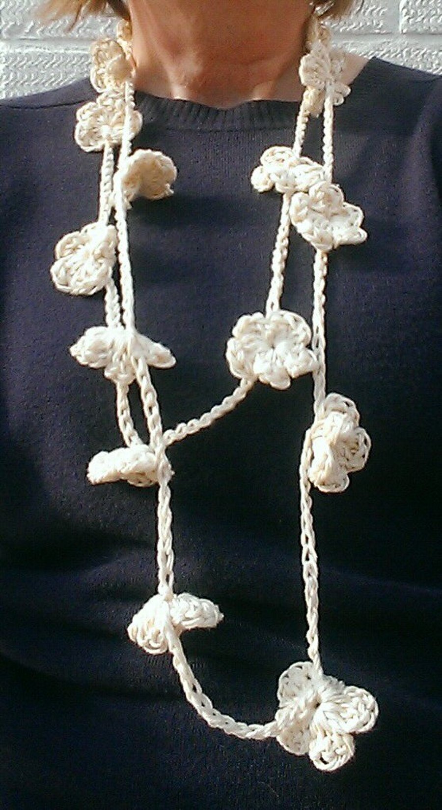 Cotton Crochet Flower Necklace