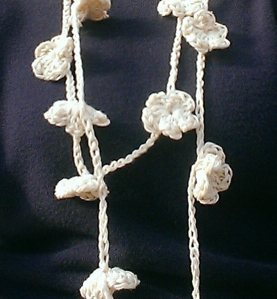 Cotton Crochet Flower Necklace
