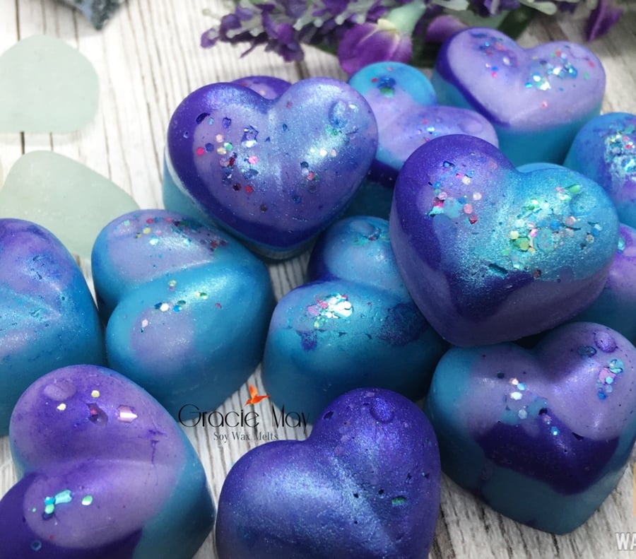 Mermaids Sparkle soy wax melts- 4 Hand poured luxury soy wax melts 
