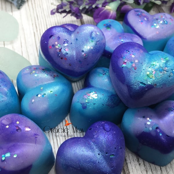 Mermaids Sparkle soy wax melts- 4 Hand poured luxury soy wax melts 