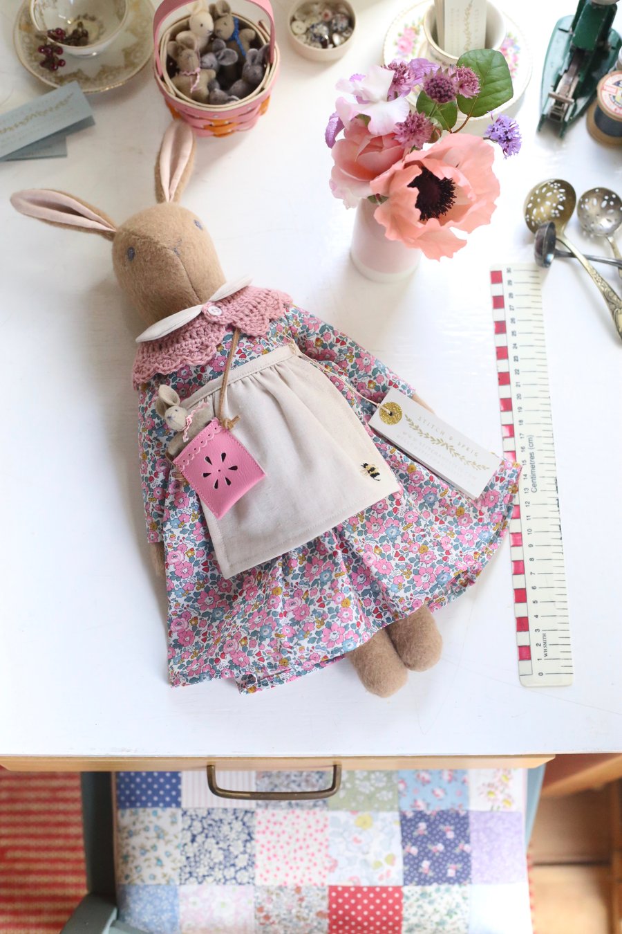 Heirloom Liberty Bunny - Betsy Ann with Bumble Bee 