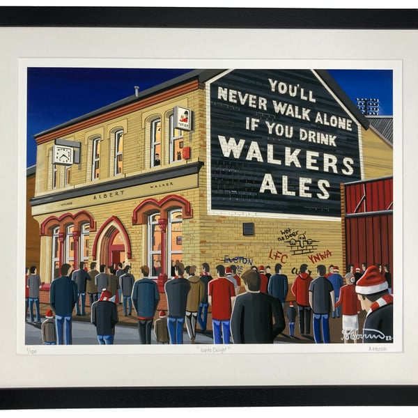 Liverpool. Limited Edition Fine Art Print Football Club FC, Retro Stadium Gift