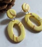 YELLOW MARBLE EFFECT POLYMER CLAY EARRINGS - - FREE UK POSTAGE - Image 5