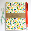 British wildflowers- hand bound recycled notebook