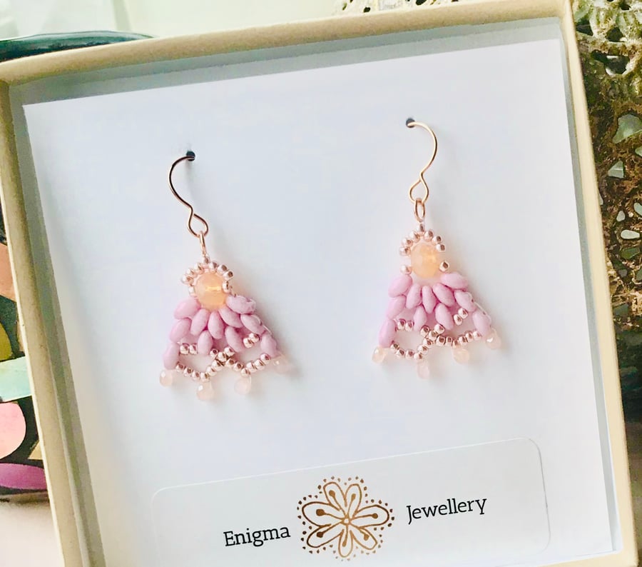 Sterling Silver, Rose Gold Plated Earrings 