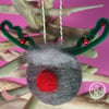 Reindeer Christmas Bauble in Wool Felt
