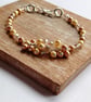 Golden Harvest - Handcrafted Gold Pearl & Crystal Cluster Bracelet  - Image 3