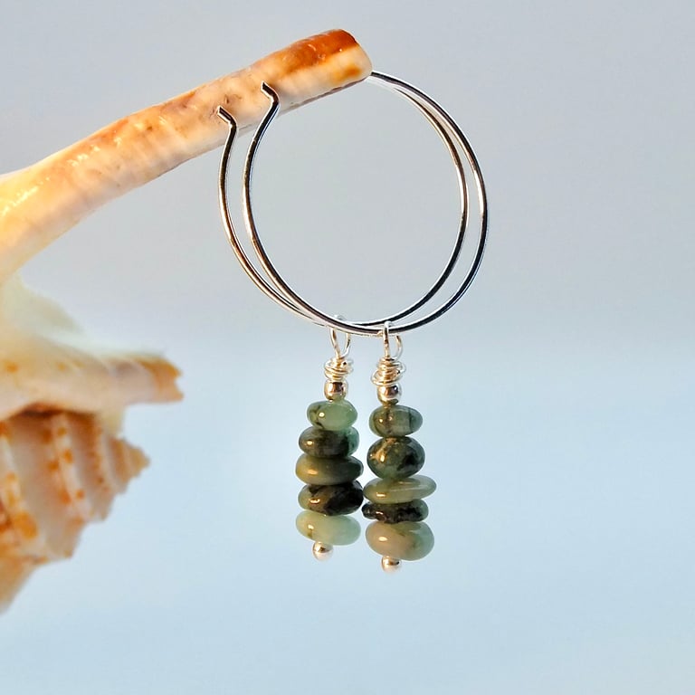  Emerald & Silver Earrings, May Birthstone, 20th Anniversary, Gifts For Taurus