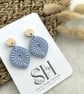 Pastel Boho Polymer Clay Earrings with Ash Wood Studs - Image 3