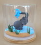 Splish Splash, handmade ornamental Elephant in a glass jar - Image 6