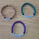 Halloween Bracelets - 3 x Handcrafted Polymer Clay Elasticated Bracelets