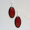 Fiery oval earrings in enamelled copper 100