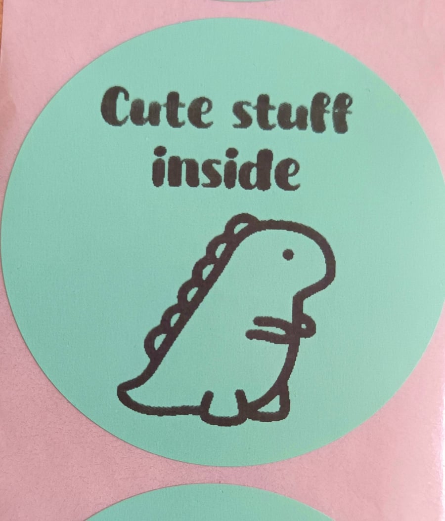 50 'Cute Stuff Inside' Thermal Printed Stickers (AG)