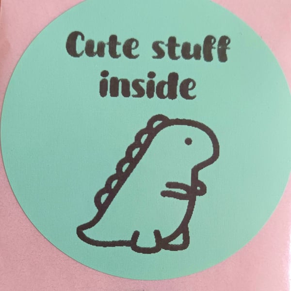 50 'Cute Stuff Inside' Thermal Printed Stickers (AG)